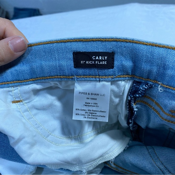 $278 Veronica Beard Carly 11" Kick Flare Side Stripe High Rise Denim Jeans 28 - Picture 4 of 15